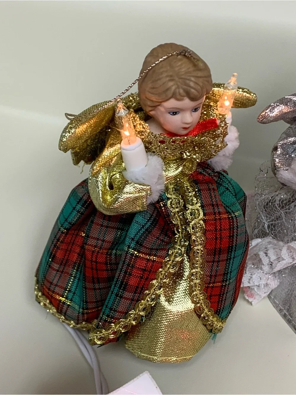 3 Trim A Home Angel Mini Tree Topper Pigtail Light Up Ornaments Kmart 5” Vtg